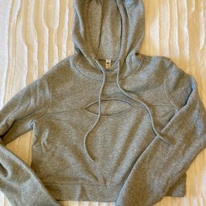Alo Yoga cropped keyhole hoodie sweatshirt